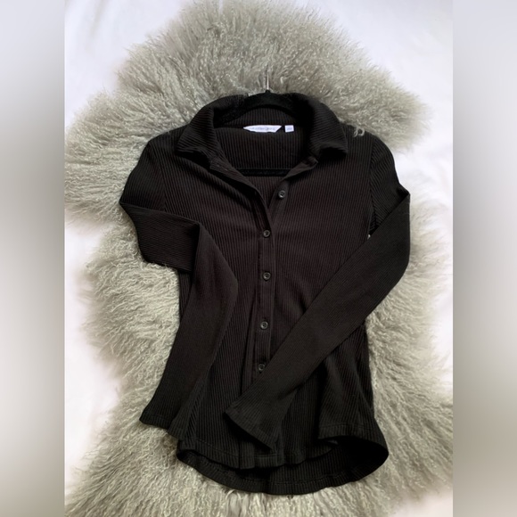 CALVI KLEIN CUTOUT RIBBED CARDIGAN SIZE L - Picture 1 of 3